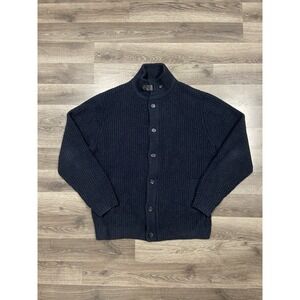 Rodd & Gunn Sweater Jacket Size 2XL Navy Blue Ribbed-Knit Italian Yarn Full Zip